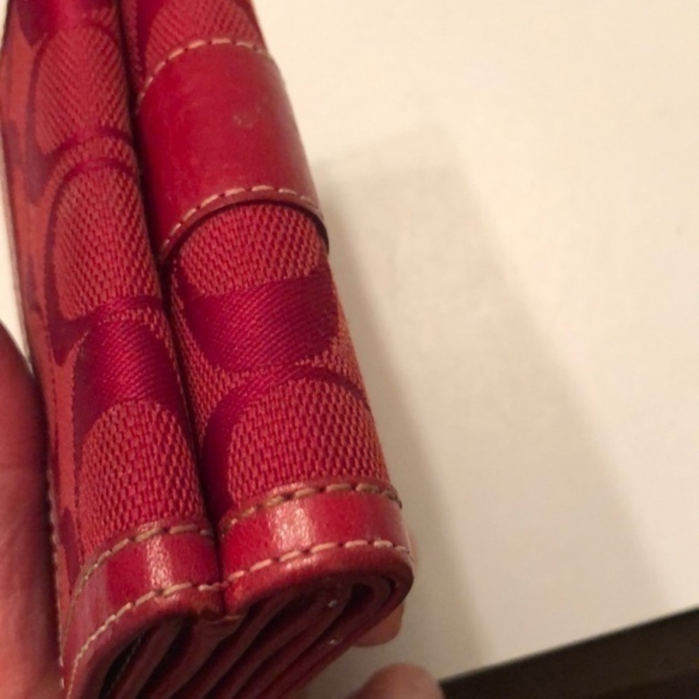 Coach vintage y2k rare Signature red compact mini wallet - Picture 11 of 13